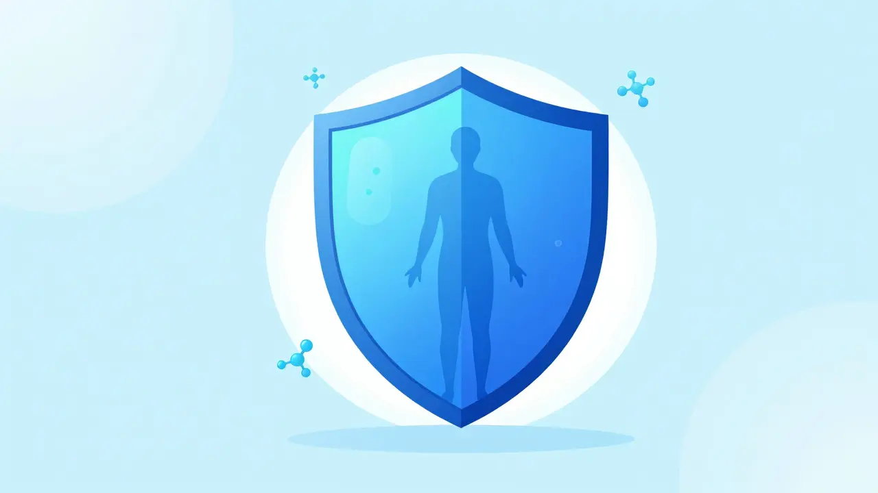 Conceptual art of immune system protection